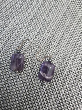 Purple Amethyst Drop Earrings by